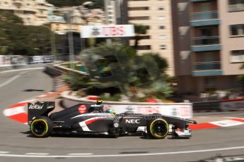 World © Octane Photographic Ltd. F1 Monaco GP, Monte Carlo - Saturday 25th May - Practice 3. Sauber C32 - Esteban Gutierrez. Digital Ref : 0707lw7d8227