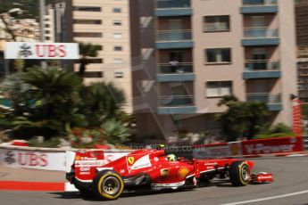 World © Octane Photographic Ltd. F1 Monaco GP, Monte Carlo - Saturday 25th May - Practice 3. Scuderia Ferrari F138 - Felipe Massa. Digital Ref : 0707lw7d8285