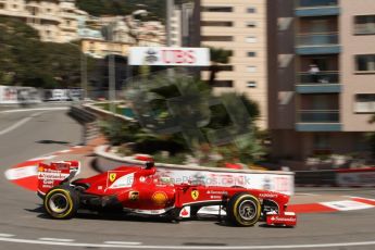 World © Octane Photographic Ltd. F1 Monaco GP, Monte Carlo - Saturday 25th May - Practice 3. Scuderia Ferrari F138 - Fernando Alonso. Digital Ref : 0707lw7d8303