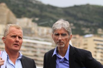 World © Octane Photographic Ltd. Monaco F1 Post Qualifying - Monte Carlo. Johnny Herbert and Damon Hill. Digital Ref : 0708cb7d2536