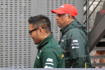 World © Octane Photographic Ltd. Monaco F1 Post Qualifying - Monte Carlo. Caterham - Tony Fernandes and Riad Asmat. Digital Ref : 0708cb7d2550