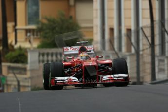 World © Octane Photographic Ltd. F1 Monaco GP, Monte Carlo - Saturday 25th May - Qualifying. Scuderia Ferrari F138 - Fernando Alonso. Digital Ref : 0708lw1d9975