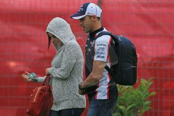 World © Octane Photographic Ltd. F1 Spanish GP - Friday 10th May 2013 paddock. Pastor Maldonado - Williams and Gabriella Tarkany. Digital Ref : 0658cb1d8764