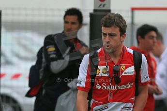 World © Octane Photographic Ltd. F1 Spanish GP - Friday 10th May 2013 paddock. Fernando Alonso - Scuderia Ferrari. Digital Ref : 0658cb1d8773