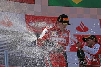 World © 2013 Octane Photographic Ltd. F1 Spanish GP, Circuit de Catalunya - Sunday 12th May 2013 - Race. Scuderia Ferrari - Fernando Alonso and Felipe Massa on the podium. Digital Ref : 0674cb1d3027