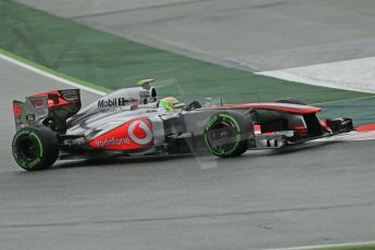 World © Octane Photographic Ltd. F1 Spanish GP, Circuit de Catalunya, Friday 10th May 2013. Practice 1. Sergio Perez - Vodafone McLaren Mercedes MP4/28. Digital Ref : 0659cb1d8900