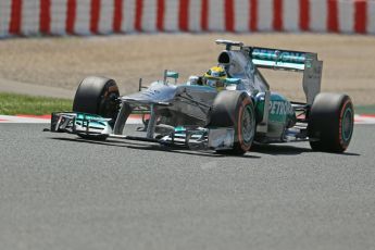 World © Octane Photographic Ltd. F1 Spanish GP, Circuit de Catalunya, Friday 10th May 2013. Practice 2. Mercedes - Nico Rosberg. Digital Ref : 0661cb1d9476