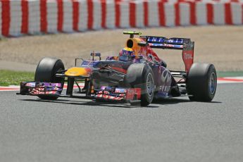 World © Octane Photographic Ltd. F1 Spanish GP, Circuit de Catalunya, Friday 10th May 2013. Practice 2. Infiniti Red Bull Racing - Mark Webber. Digital Ref : 0661cb1d9501