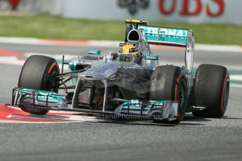 World © 2013 Octane Photographic Ltd. F1 Spanish GP, Circuit de Catalunya - Saturday 11th May 2013 - Qualifying. Mercedes W04 – Lewis Hamilton. Digital Ref : 0664cb1d0885