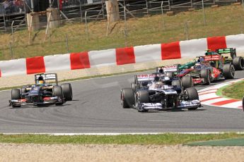 World © 2013 Octane Photographic Ltd. F1 Spanish GP, Circuit de Catalunya - Sunday 12th May 2013 - Race. Williams FW35 - Pastor Maldonado leading the mid pack. Digital Ref : 0673cb7d9407