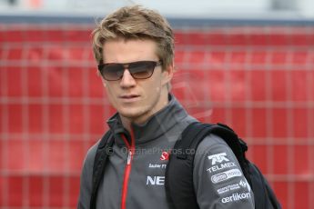 World © Octane Photographic Ltd. F1 Spanish GP - Saturday Paddock - 11th May 2013. Nico Hulkenberg - Sauber. Digital Ref : 0668cb1d0166