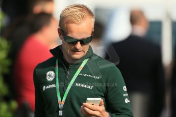 World © 2013 Octane Photographic Ltd. F1 Spanish GP, Circuit de Catalunya - Sunday 12th May 2013 - Paddock. Caterham - Heikki Kovalainen. Digital Ref : 0675cb1d1953