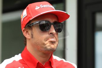 World © Octane Photographic Ltd. F1 Spanish GP Thursday 9th May 2013. Press Conference. (paddock outside press room). Scuderia Ferrari - Fernando Alonso. Digital Ref :