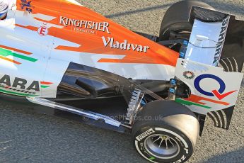 World © Octane Photographic Ltd. Formula 1 Winter Test Jerez – Day 1 – Tuesday 5th February 2013. Sahara Force India VJM06 exhaust detail – Paul di Resta. Digital Ref: 0571cb7d6555