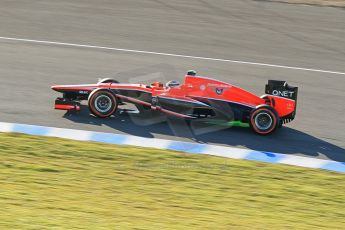 World © Octane Photographic Ltd. Formula 1 Winter Test Jerez – Day 1 – Tuesday 5th February 2013. Marussia MR02 – Max Chilton. Digital Ref: 0571cb7d6700