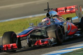 World © Octane Photographic Ltd. Formula 1 Winter Test Jerez – Day 1 – Tuesday 5th February 2013. Vodafone McLaren Mercedes MP4/28, Jenson Button. Digital Ref: 0571lw1d7697