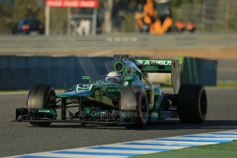 World © Octane Photographic Ltd. Formula 1 Winter Test Jerez – Day 1 – Tuesday 5th February 2013. Caterham CT03 - Giedo van der Garde. Digital Ref: 0571lw1d7803