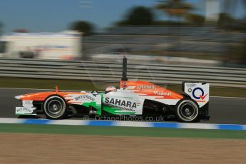 World © Octane Photographic Ltd. Formula 1 Winter Test Jerez – Day 1 – Tuesday 5th February 2013. Sahara Force India VJM06 – Paul di Resta. Digital Ref: 0571lw1d8286