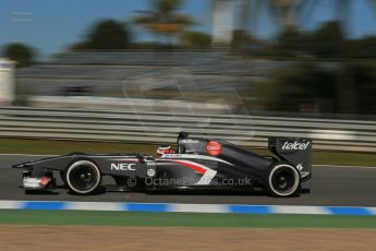 World © Octane Photographic Ltd. Formula 1 Winter Test Jerez – Day 1 – Tuesday 5th February 2013. Sauber C32, Nico Hulkenberg. Digital Ref: 0571lw1d8329