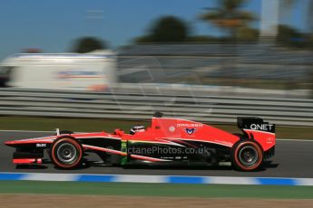 World © Octane Photographic Ltd. Formula 1 Winter Test Jerez – Day 1 – Tuesday 5th February 2013. Marussia MR02 – Max Chilton. Digital Ref: 0571lw1d8425