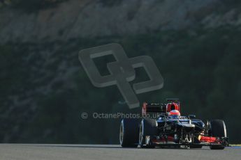 World © Octane Photographic Ltd. Formula 1 Winter testing, Jerez, 6th February 2013. Lotus E31, Romain Grosjean. Digital Ref: 0572lw1d8801