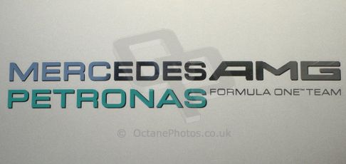 World © Octane Photographic Ltd. Formula 1 Winter testing, Jerez, 7th February 2013. Mercedes AMG Petronas Formula One Team logo. Digital Ref: 0573cb7d7329