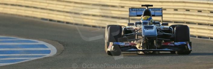 World © Octane Photographic Ltd. Formula 1 Winter testing, Jerez, 7th February 2013. Sauber C32, Esteban Gutierrez. Digital Ref: 0573lw1d8919
