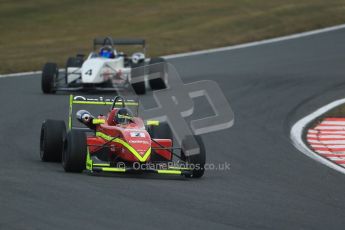 World © Octane Photographic Ltd. F3 Cup – Oulton Park, Monday 1st April 2013 – Race 2. Tristan Cliffe – Omicron Motorsport - Dallara F307 and Mark Harrison – Magic Motorsport - Dallara F302 Toyota. Digital Ref : 0626lw1d0118