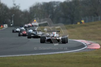 World © Octane Photographic Ltd. F3 Cup – Oulton Park, Monday 1st April 2013 – Race 2. Stuart Wiltshire – Mark Bailey Racing - Dallara F306 behind the safety car. Digital Ref : 0626lw1d0224