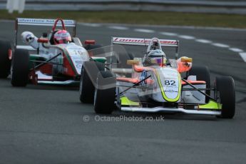 World © Octane Photographic Ltd. F3 Cup – Oulton Park, Monday 1st April 2013 – Race 2. Alex Craven – Lanan Racing - Dallara and Alice Powell – Mark Bailey Racing - Dallara F305. Digital Ref : 0626lw1d0252
