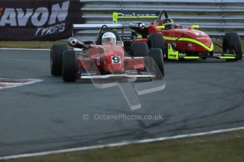 World © Octane Photographic Ltd. F3 Cup – Oulton Park, Monday 1st April 2013 – Race 2. Neil Harrison – Magic Motorsport - Dallara F302 Toyota and Tristan Cliffe – Omicron Motorsport - Dallara F307. Digital Ref : 0626lw1d0289