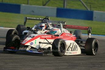 World © Octane Photographic Ltd. BRDC Formula 4 (F4) Race 1, Donington Park 28th September 2013. MSVF4-13, Douglas Motorsport, Matt Bell, Jake Dalton and SWR (Sean Walkinshaw Racing), Jack Barlow. Digital Ref : 0833lw1d9820