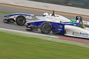 World © Octane Photographic Ltd. BRDC Formula 4 (F4) Championship, Silverstone, April 27th 2013. MSV F4-013, HHC Motorsport, Gustavo Lima and Motionsport, Ross Gunn. Digital Ref : 0642cb7d9332