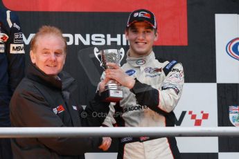 World © Octane Photographic Ltd. Brands Hatch, BRDC Formula 4 Winter Series Championship presentation, Sunday 24th November 2013. Jonathan Palmer and Sennan Fielding (3rd) – HHC Motorsport. Digital Ref : 0869cb1d8090