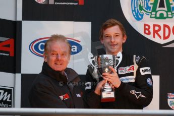 World © Octane Photographic Ltd. Brands Hatch, Championship presentation, Sunday 24th November 2013. Jonathan Palmer and BRDC Formula 4 Winter Series runner up Jack Cook – Hillspeed. Digital Ref : 0869cb1d8099