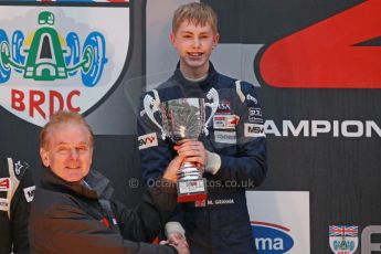 World © Octane Photographic Ltd. Brands Hatch, Championship presentation, Sunday 24th November 2013. Jonathan Palmer and BRDC Formula 4 Winter Series champion Matthew (Matty) Graham – Douglas Motorsport. Digital Ref : 0869cb1d8120