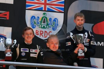 World © Octane Photographic Ltd. Brands Hatch, Championship presentation, Sunday 24th November 2013. Jonathan Palmer and BRDC Formula 4 Winter Series champion Matthew (Matty) Graham – Douglas Motorsport. Digital Ref : 0869lw1d8128