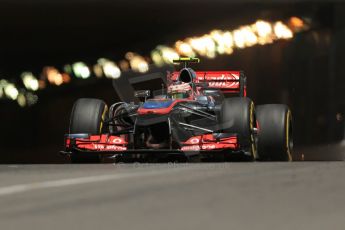 World © 2013 Octane Photographic Ltd. F1 Monaco GP, Monte Carlo - Thursday 23rd May 2013 - Practice 2. Vodafone McLaren Mercedes MP4/28 - Sergio Perez. Digital Ref : 0694lw1d7765