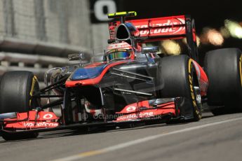 World © 2013 Octane Photographic Ltd. F1 Monaco GP, Monte Carlo - Thursday 23rd May 2013 - Practice 2. Vodafone McLaren Mercedes MP4/28 - Sergio Perez . Digital Ref : 0694lw1d7827