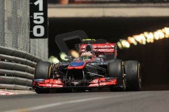 World © 2013 Octane Photographic Ltd. F1 Monaco GP, Monte Carlo - Thursday 23rd May 2013 - Practice 2. Vodafone McLaren Mercedes MP4/28 - Sergio Perez. Digital Ref : 0694lw1d7874