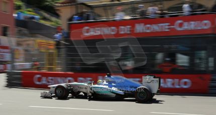 World © 2013 Octane Photographic Ltd. F1 Monaco GP, Monte Carlo -Thursday 23rd May 2013 - Practice 2. Mercedes AMG Petronas F1 W04 - Nico Rosberg. Digital Ref : 0694lw1d8142
