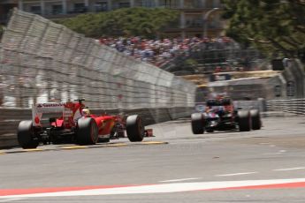 World © 2013 Octane Photographic Ltd. F1 Monaco GP, Monte Carlo -Thursday 23rd May 2013 - Practice 2. Scuderia Ferrari F138 - Fernando Alonso lead by Infiniti Red Bull Racing RB9 - Mark Webber. Digital Ref : 0694lw7d7801