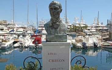 World © Octane Photographic Ltd. Monaco Formula One, Wednesday 22nd May 2013, Monte Carlo. The Louis Chiron statue at the corner named for him. Digital Ref : 0691cb7d0514