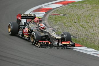 World © Octane Photographic Ltd. F1 German GP - Nurburgring. Friday 5th July 2013 - Practice One. Lotus F1 Team E21 - Romain Grosjean. Digital Ref : 0739lw1d3504