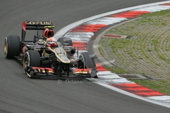 World © Octane Photographic Ltd. F1 German GP - Nurburgring. Friday 5th July 2013 - Practice One. Lotus F1 Team E21 - Romain Grosjean. Digital Ref : 0739lw1d3573