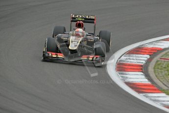 World © Octane Photographic Ltd. F1 German GP - Nurburgring. Friday 5th July 2013 - Practice One. Lotus F1 Team E21 - Romain Grosjean. Digital Ref : 0739lw1d3678