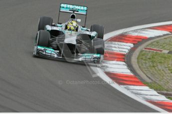 World © Octane Photographic Ltd. F1 German GP - Nurburgring. Friday 5th July 2013 - Practice One. Mercedes AMG Petronas F1 W04 - Nico Rosberg. Digital Ref : 0739lw1d3784