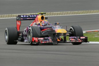 World © Octane Photographic Ltd. F1 German GP - Nurburgring. Friday 5th July 2013 - Practice two. Infiniti Red Bull Racing RB9 - Mark Webber. Digital Ref : 0741lw1d4552