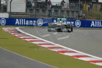 World © Octane Photographic Ltd. F1 German GP - Nurburgring. Friday 5th July 2013 - Practice two. Mercedes AMG Petronas F1 W04 - Nico Rosberg. Digital Ref : 0741lw1d4862
