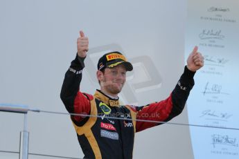 World © Octane Photographic Ltd. F1 German GP - Nurburgring. Sunday 7th July 2013 - Podium. Lotus F1 Team - Romain Grosjean. Digital Ref : 0750au8i0279